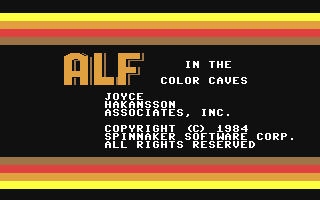 Alf in the Color Caves Title Screen